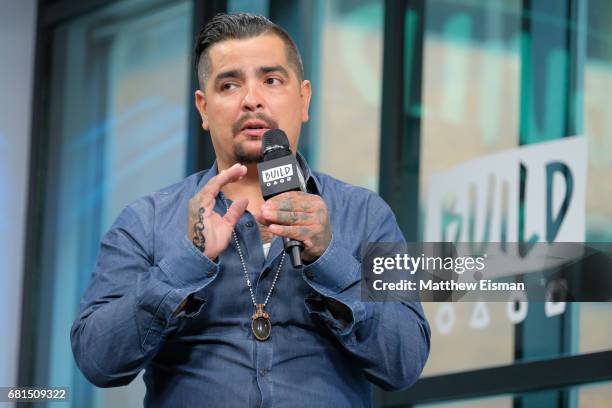 Chef Aaron Sanchez discusses the show "MasterChef" at Build Studio on May 10, 2017 in New York City.