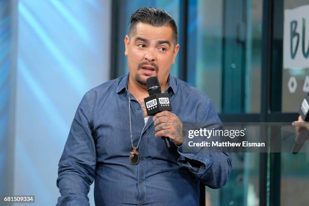 Chef Aaron Sanchez discusses the show "MasterChef" at Build Studio on May 10, 2017 in New York City.