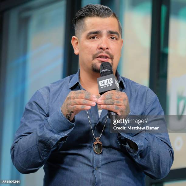 Chef Aaron Sanchez discusses the show "MasterChef" at Build Studio on May 10, 2017 in New York City.