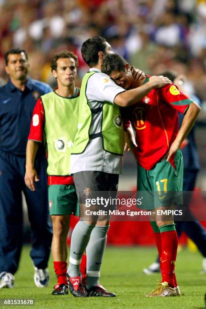 Portugal's Cristiano Ronaldo cries at the final whistle