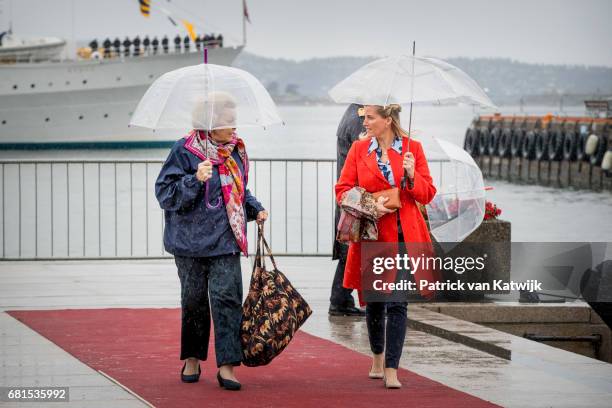 Princess Beatrix of The Netherlands and Sophie, Countess of Wessex attend a lunch on the Royal yatch, Norge, on the ocassion of the celebration of...