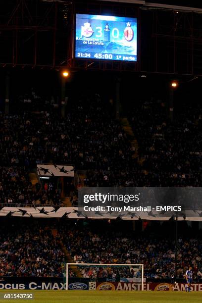 The scoreboard at half-time