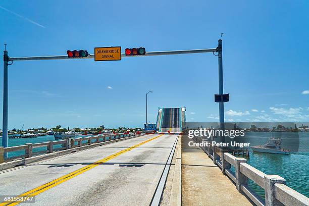 opened cortez bridge,anna maria island - anna maria island stock pictures, royalty-free photos & images