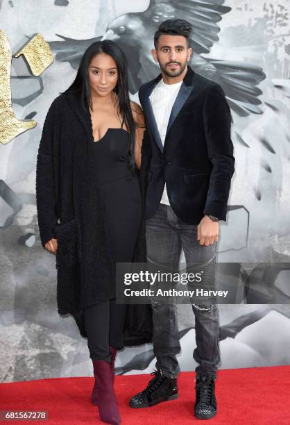 Rita Johal and Riyad Mahrez attend the "King Arthur: Legend of the Sword" European premiere at Cineworld Empire on May 10, 2017 in London, United...