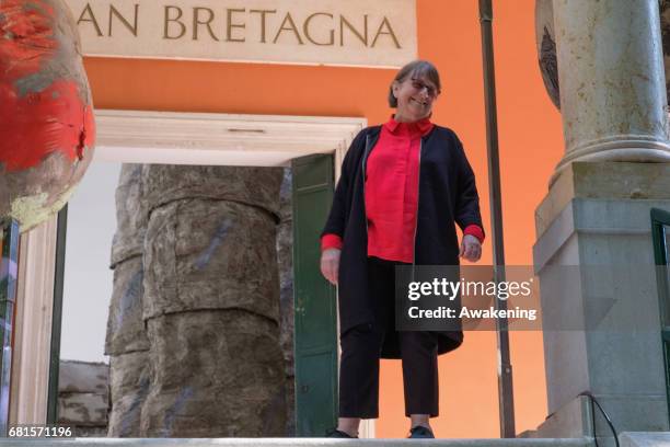 British artist Phyllida Barlow attends at the opening of her new exhibition at the British pavilion at Giardini during the 57th Internaztional Art...