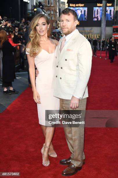 Jacqui Ainsley and Guy Ritchie attend the European Premiere of "King Arthur: Legend of the Sword" at Cineworld Empire on May 10, 2017 in London,...