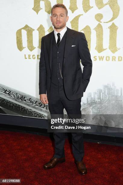 Charlie Hunnam attends the European premiere of "King Arthur: Legend of the Sword" at Cineworld Empire on May 10, 2017 in London, United Kingdom.