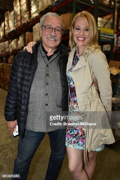 Actors / philanthropists Edward James Olmos and Jerry Ryan attend the food drive for "Stamp Out Hunger" at MEND - Meet Each Need with Dignity on May...