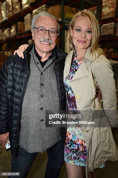 Actors / philanthropists Edward James Olmos and Jerry Ryan attend the food drive for "Stamp Out Hunger" at MEND - Meet Each Need with Dignity on May...