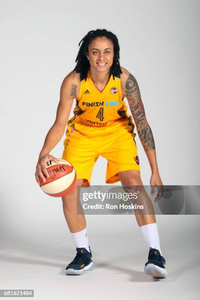 Candice Dupree of the Indiana Fever poses for a portrait during Media Day at Bankers Life Fieldhouse on May 9, 2017 in Indianapolis, Indiana. NOTE TO...