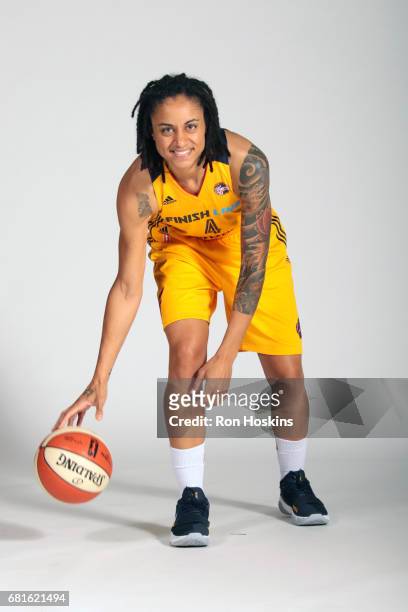 Candice Dupree of the Indiana Fever poses for a portrait during Media Day at Bankers Life Fieldhouse on May 9, 2017 in Indianapolis, Indiana. NOTE TO...