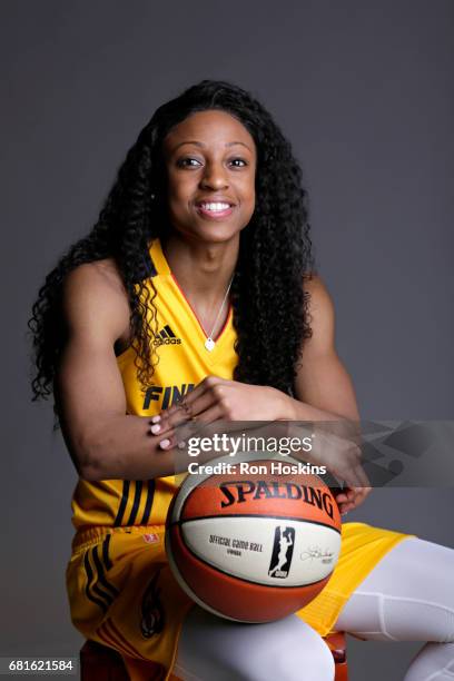 Tiffany Mitchell of the Indiana Fever poses for a portrait during Media Day at Bankers Life Fieldhouse on May 9, 2017 in Indianapolis, Indiana. NOTE...