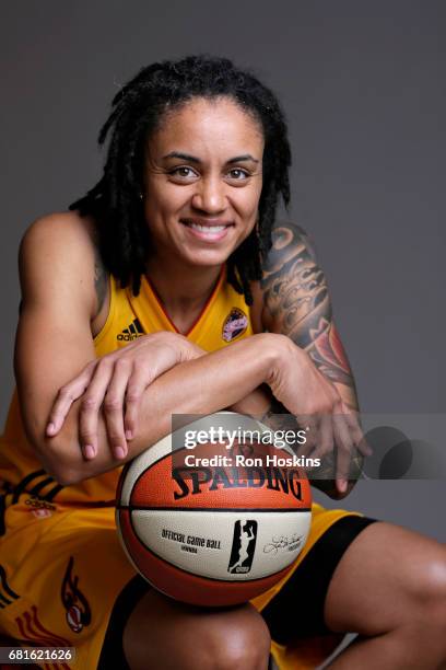 Candice Dupree of the Indiana Fever poses for a portrait during Media Day at Bankers Life Fieldhouse on May 9, 2017 in Indianapolis, Indiana. NOTE TO...