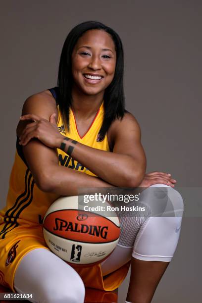 Briann January of the Indiana Fever poses for a portrait during Media Day at Bankers Life Fieldhouse on May 9, 2017 in Indianapolis, Indiana. NOTE TO...