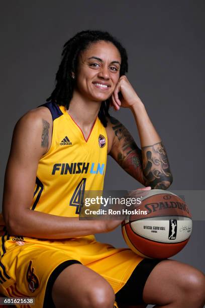 Candice Dupree of the Indiana Fever poses for a portrait during Media Day at Bankers Life Fieldhouse on May 9, 2017 in Indianapolis, Indiana. NOTE TO...