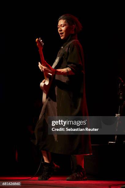 Miyavi performs at Huxleys Neue Welt on May 10, 2017 in Berlin, Germany.