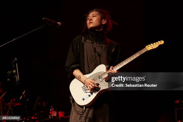 Miyavi performs at Huxleys Neue Welt on May 10, 2017 in Berlin, Germany.