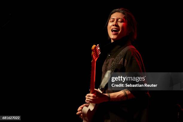 Miyavi performs at Huxleys Neue Welt on May 10, 2017 in Berlin, Germany.