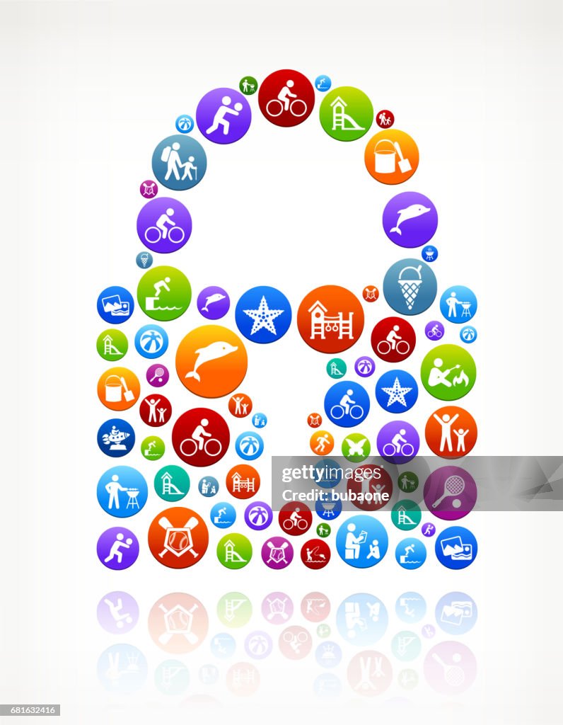 Lock Summer Family Fun Vector Button Pattern High-Res Vector Graphic ...