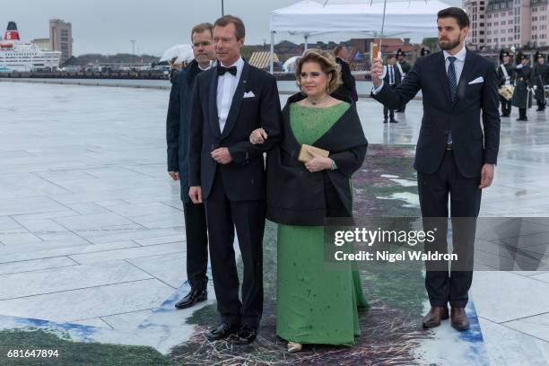 Henri Grand Duke of Luxembourg and Maria Teresa Grand Duchess of Luxembourg arrives at the Opera House on the occasion of the celebration of King...