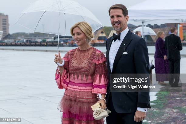 Crown Prince Pavlos of Greece and Princess Marie-Chantal, Greece arrives at the Opera House on the occasion of the celebration of King Harald and...