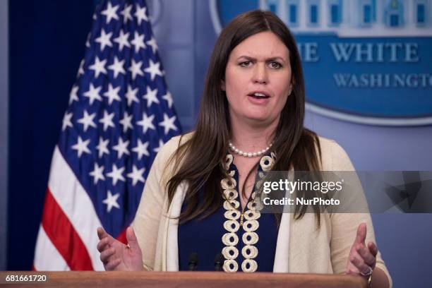 White House Principal Deputy Press Secretary Sarah Sanders delivered the press briefing in the James S. Brady Press Briefing Room of the White House,...