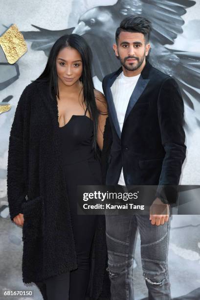 Rita Mahrez and Riyad Mahrez attend the European premiere of "King Arthur: Legend of the Sword" at Cineworld Empire on May 10, 2017 in London, United...