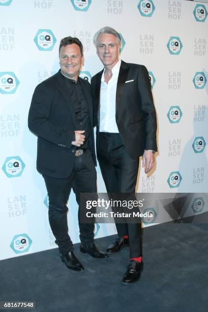 Designer Guido Maria Kretschmer and Tom Junkersdorf attend the GQ Care Award at on May 10, 2017 in Berlin, Germany.