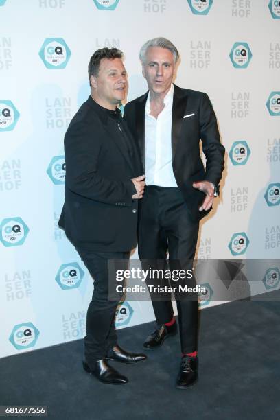 Designer Guido Maria Kretschmer and Tom Junkersdorf attend the GQ Care Award at on May 10, 2017 in Berlin, Germany.