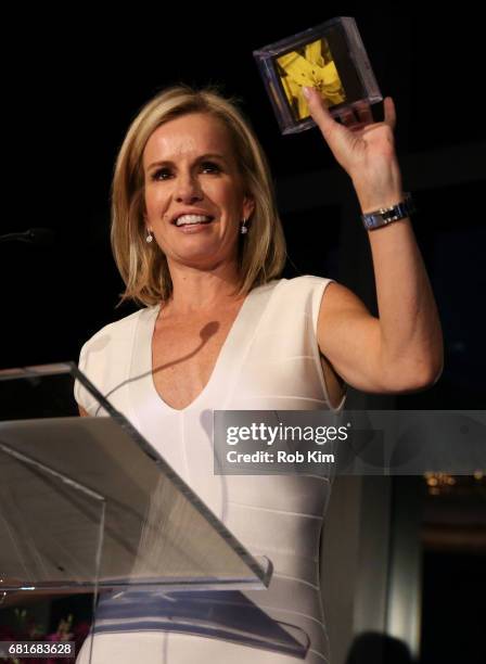 Mistress of Ceremonies Dr. Jennifer Ashton speaks onstage at the Solving Kids' Cancer Spring Celebration: 10 Years Of Hope And Healing at Mandarin...