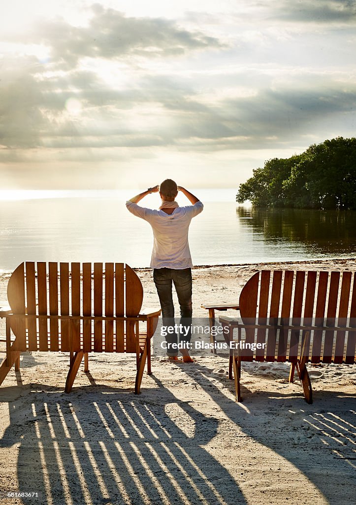 Woman looking out to sea