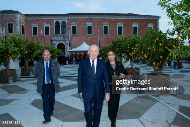 Francois Pinault and Nazanine Ravai attend the Cini party during the 57th International Art Biennale on May 10, 2017 in Venice, Italy.