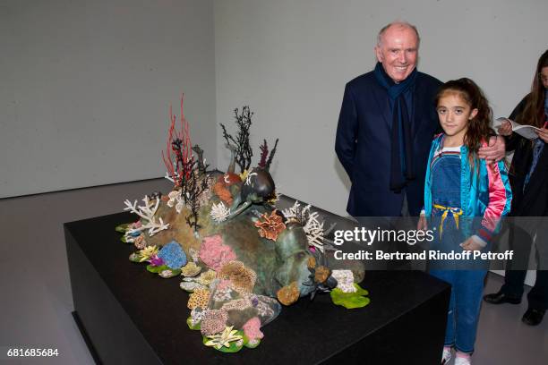 Francois Pinault and Valentina Pinault attend Damien Hirst's exibition at Pallazzo Grassi during the 57th Venice Biennale on May 10, 2017 in Venice,...