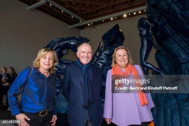 Florence Rogers Pinault, Francois Pinault and Madame Maryvonne Pinault attend Damien Hirst's exibition at Pallazzo Grassi during the 57th Venice...