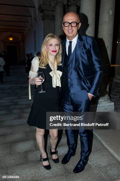 Courtney Love and Marco Bizzarri attend the Cini party during the 57th International Art Biennale on May 10, 2017 in Venice, Italy.