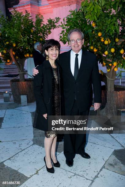 Dina Kawer and Renaud Donnedieu de Vabres attend the Cini party during the 57th International Art Biennale on May 10, 2017 in Venice, Italy.