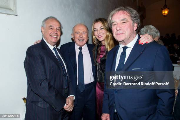 Frederic Mitterrand, Francois Pinault, Arabelle Reille Mahdavi and Jean Michel Wilmotte and wife attend the Cini party during the 57th International...