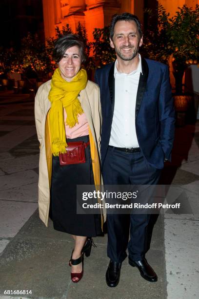 Xavier Veilhan and wife attend the Cini party during the 57th International Art Biennale on May 10, 2017 in Venice, Italy.