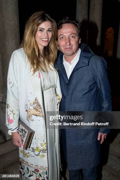 Emmanuel Perrotin and wife attend the Cini party during the 57th International Art Biennale on May 10, 2017 in Venice, Italy.