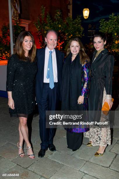 Cordelia de Castellane, Prince and Princess Pierre D'Arenberg and guest attends the Cini party during the 57th International Art Biennale on May 10,...