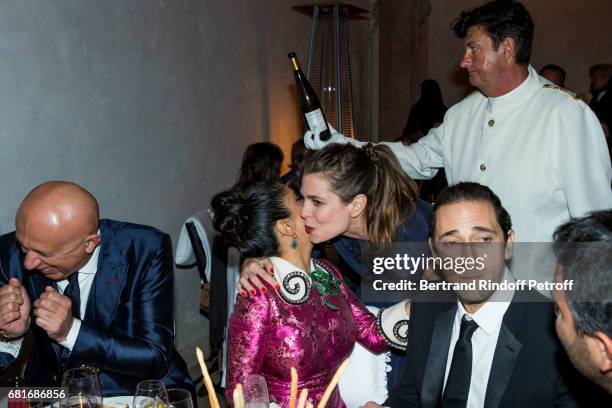 Salma Hayek, Charlotte Casiraghi and Adrien Brody attend the Cini party during the 57th International Art Biennale on May 10, 2017 in Venice, Italy.