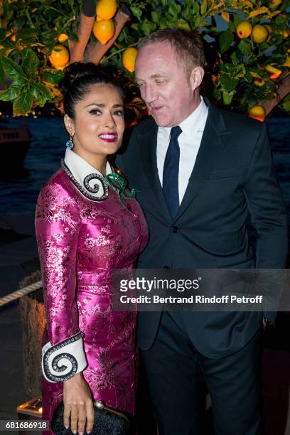 Salma Hayek and Francois Henri Pinault attend the Cini party during the 57th International Art Biennale on May 10, 2017 in Venice, Italy.