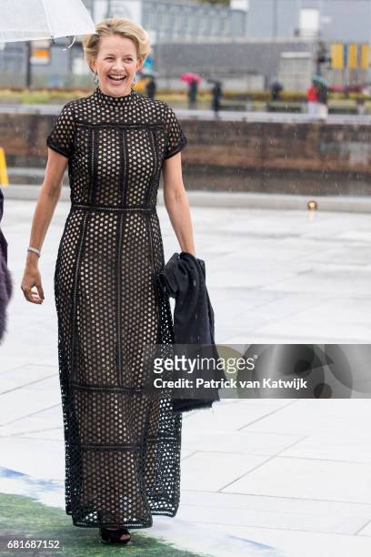 Princess Beatrix and Princess Mabel of Orange-Nassau arrive at the Opera House on the ocassion of the celebration of King Harald and Queen Sonja of...