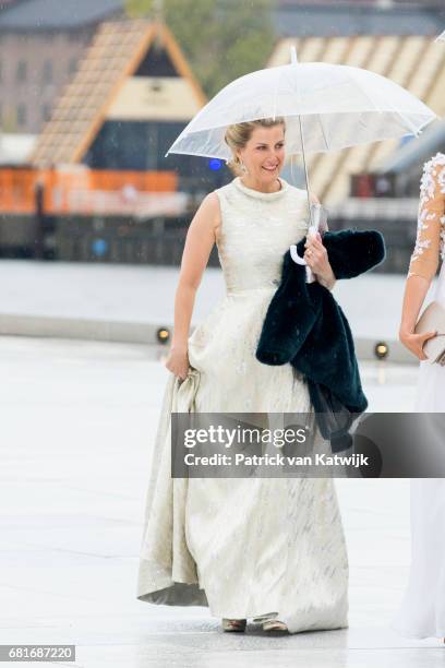 Sophie, Countess of Wessex, arrives at the Opera House on the ocassion of the celebration of King Harald and Queen Sonja of Norway 80th birthdays on...