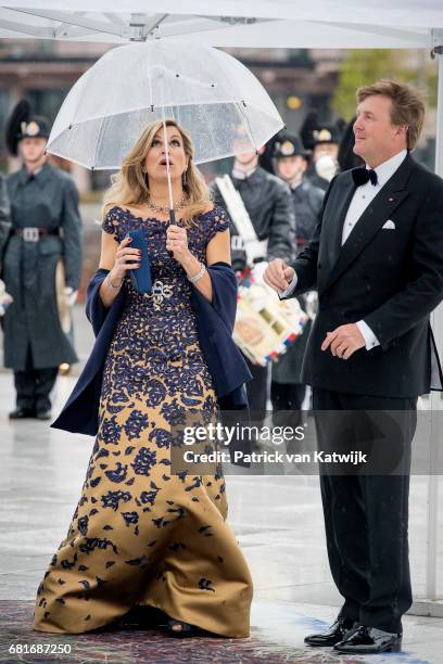 King Willem-Alexander and Queen Maxima of The Netherlands arrive at the Opera House on the ocassion of the celebration of King Harald and Queen Sonja...