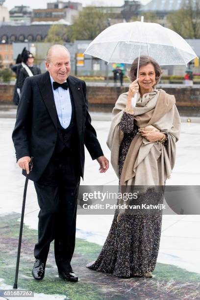 King Juan Carlos and Queen Sofia of Spain arrive at the Opera House on the ocassion of the celebration of King Harald and Queen Sonja of Norway 80th...