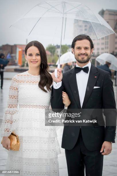 Prince Carl Philip and Princess Sofia of Sweden arrive at the Opera House on the ocassion of the celebration of King Harald and Queen Sonja of Norway...