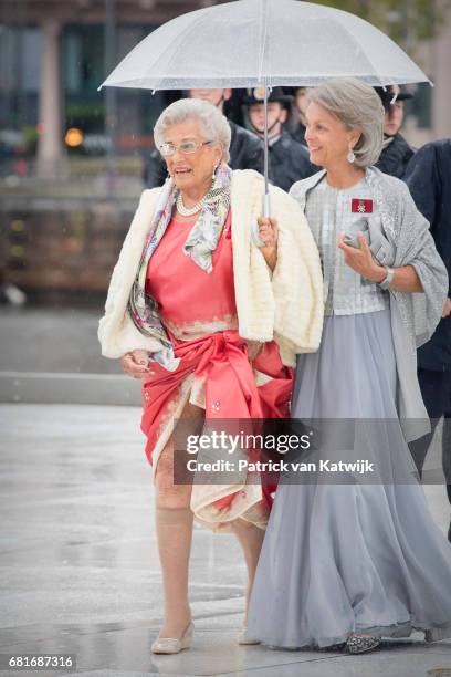 Princess Astrid of Norway rrive at the Opera House on the ocassion of the celebration of King Harald and Queen Sonja of Norway 80th birthdays on May...