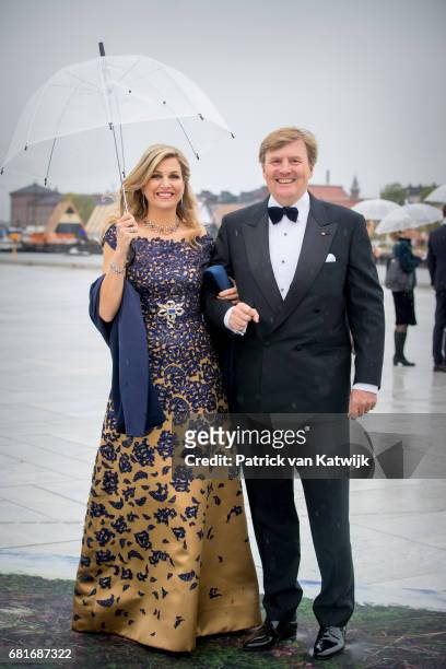 King Willem-Alexander and Queen Maxima of The Netherlands arrive at the Opera House on the ocassion of the celebration of King Harald and Queen Sonja...