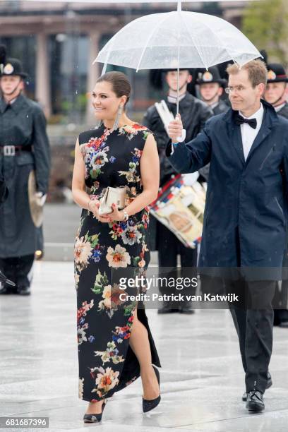 Crown Princess Victoria and Prince Daniel of Sweden arrive at the Opera House on the ocassion of the celebration of King Harald and Queen Sonja of...